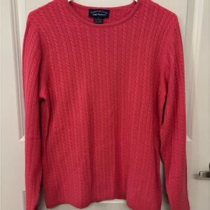 Charter Club 100% Cashmere cable knit pink sweater size S
